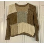 Extra Energy Vintage By De Rotchild Silk Angora block square print sweater M Brown Size M Photo 1
