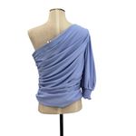 Amanda Uprichard Beckham Top Blouse One Shoulder Ruched Lavender Blue Size Large Photo 5