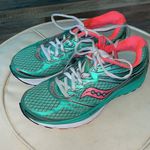 Saucony  GUIDE 9 Green, Coral and White Running shoes Photo 1