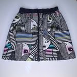 Milly  Les Femmes Mod‎ Faces Multicolor Jacquard Full Back Zip Mini Skirt Size 6 Photo 12