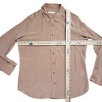 Equipment Brett Washed Silk Shirt Womens Large Carmel Button Up Blouse Photo 7