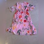 Gibson Latimer pink floral maxi dress size XL ruffles sleeve Photo 15