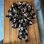 Amuse Society  Short Sleeve Front Tie Blouse Photo 2