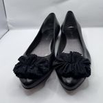 Nine West Women Flat Shoes With Flower Design On Top Size 7.5 Black NWT Photo 0
