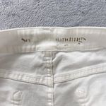 Soft Surroundings  White Crop Pants Lace Hem Denim Jeans‎ Sz 10P Petite Coastal Photo 3