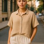 Glassons Glassine Oversized Cotton Gauze Button down blouse  Photo 0