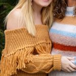 VICI Style Mustard Fringe Off The Shoulder Sweater Photo 1