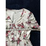 Maurice's Womens White Dress w Floral Casual Silky Sheer Overlay Size Small Photo 5