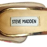 Steve Madden Delacaci D'Orsay Shoes Open Toe Cone Heels 8 Gold Glitter Floral Photo 3
