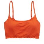 Aerie New Women’s Swimsuit Top Ribbed Lettuce Hem Size M Longline Bikini Orange Photo 1