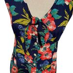 Gap Vintage 90s Floral Mini Dress Tropical Button Tie Front Photo 1