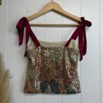 Free People crop top tube sequins square neck glittery sparkly Small stretchy Photo 2