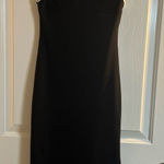 Crescent Black Sheath Midi Dress Spaghetti Strap Photo 0