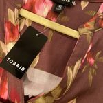 Torrid NWT Emma Babydoll Tunic Blair Floral Burgundy Pink Long Sleeve Top Size L Photo 11