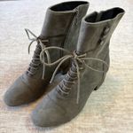 Botkier  Lace Up Ankle‎ Boots Women Olive Green Suede Buttons Heeled Booties 6.5 Photo 0