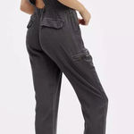 Free People Free‎ People Roaring Rayon Utilitarian jumpsuit Olive Green Drawstring Size 4 Photo 0