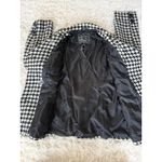 Last Kiss Women's Black White Houndstooth Double Breasted Pea Coat Jacket L Photo 5