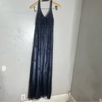 Betsy and Adam Vintage 90s Y2K Betsy Adam Prom Dress Gown Goth Fairy Beaded‎ Split Mesh Blue 8 Photo 1