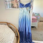 Sunfere Gradient Ombre Cutout Maxi Dress in Size Medium Blue Photo 3
