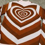 Boutique Y2K Aesthetic Brown Heart Knitted Pullover Sweater Photo 7