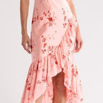 Cinq à Sept  Kersti Floral Print Asymmetric‎ Silk Dress Size 14 Photo 0