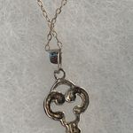 Sterling Silver 925 Heart Key Necklace Photo 4