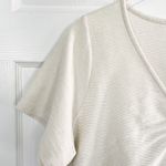 Madewell  Ottoman Jacquard Ruched-Front Top in Antique Cream Photo 1