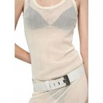 Mango Cotton Blend Knitted Dress with Lace Pattern Ecru Beige NWT Size 8/Large Photo 3