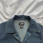 LIPS Denim Dress with Floral Embroidery Blue Size M Photo 3