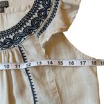 J. Crew Point Sur Linen Embroidered Tank Flutter Sleeves Boho Coastal Cowgirl XS Blue Photo 12