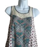 Hem & Thread  Women Top S Multicolor Crochet Inlet Mixed Boho Pattern Festival‎ Photo 5