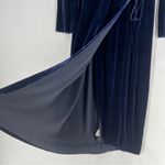 Dion‎ Lee Elegant Navy Silk Velvet Cold Shoulder 3/4 Sleeve Midi Wrap Dress 10 Blue Photo 8