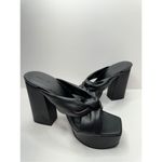 Open Edit  Platform Sandals Size 8.5 Black Square Open‎ Toe Knotted Heels Photo 3