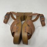 Lucky Brand Famla Size 8 Brown Leather Slingback Platform Sandal Chunky Photo 4