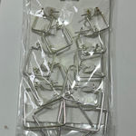 Chic Silver Square Hoop Earrings Set Photo 0