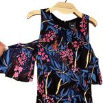 Anthropologie ANTHRO MAEVE ELIA NAVY MARINE MULTI COLD SHOULDER SHORT SLEEVE FLORAL DRESS 6 Photo 7