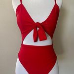 Women’s swimsuit set/ one piece and sarong bikini wrap Red Photo 8