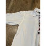 Woolrich  Christmas Holiday Embroidered White Button Up Shirt Women's Size Large Photo 4