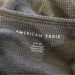 American Eagle Textured Crop Top Tee Lettuce Hem Gray S Photo 2