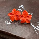 Red Maple Leaf Stud Earrings | Fall Autumn Leaf Jewelry Photo 5