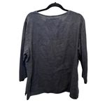 Flax  Black / charcoal 100% linen Pullover tunic Top Size Large Photo 3