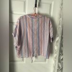 FOR THE REPUBLIC stripped metallic button down cotton oversized shirt, size S Photo 4