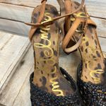 Sam Edelman Rella Black Leather Woven Cork Block Heel Espadrille Sandals 9M Photo 10