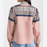 Xirena Izzie Geometric Print Cotton Top in Desert Day XS Red Photo 2