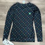 Burton Midweight V-Neck Layering Long Sleeve Top Black Print Size XS Photo 2