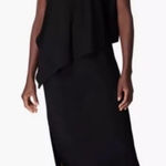 Sweaty Betty  Mellow Midi Dress Sz M Black Asymmetrical Viscose Blend Minimalist Photo 0