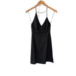 AREA Asymmetrical‎ Crystal Halter Mini Dress Black Size 2 NWT Photo 4