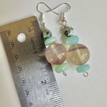 Green/blue/purple stone drop earrings Blue Photo 7