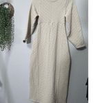 Free People NEW  Gabby Seamless Midi Dress Bone Ecru Textured Keyhole Size Md/Lg Photo 9