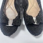 Salvatore Ferragamo Flats Womens Bombay Black Lace Ballet Slip On Crochet Photo 2